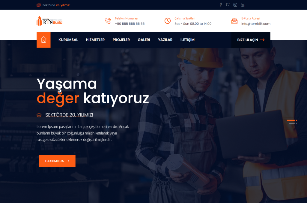 Construction Company Web Design